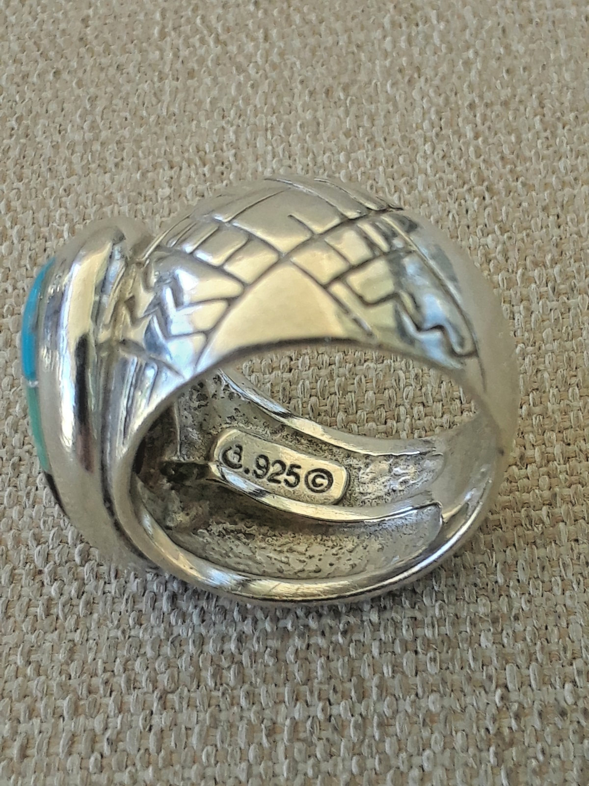 Carolyn Pollack 925 Sterling Silver Multistone Inlay Ring Size 15.4mm about 4.75
