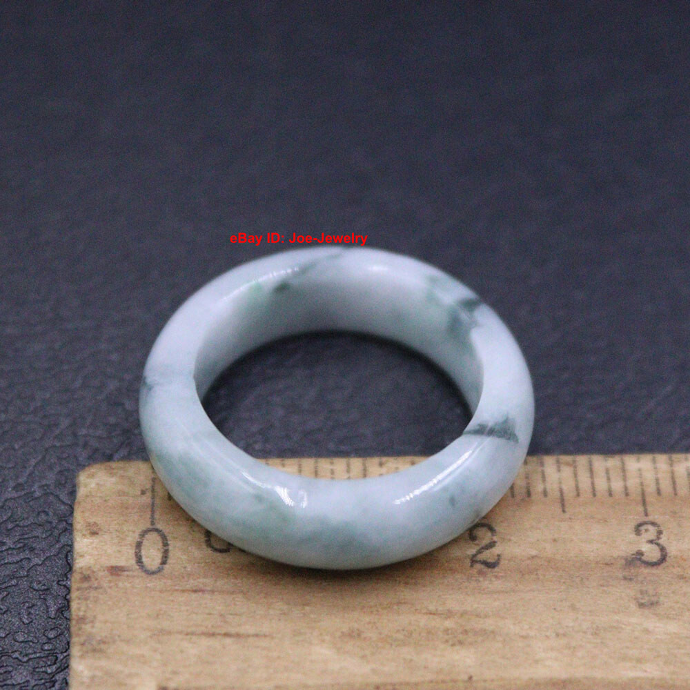 Natural Grade A Jade Jadeite 6mm Width Women Men’s Ring Size 9-10