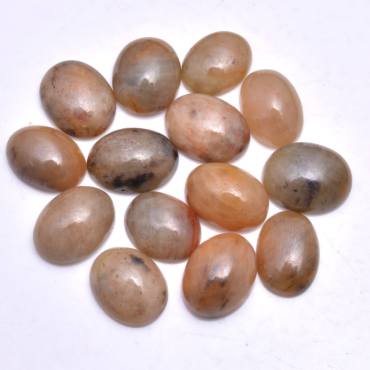 14 Pcs Natural Sapphire 11.20mm-13.30mm Oval Cabochon Untreated Loose Gemstones