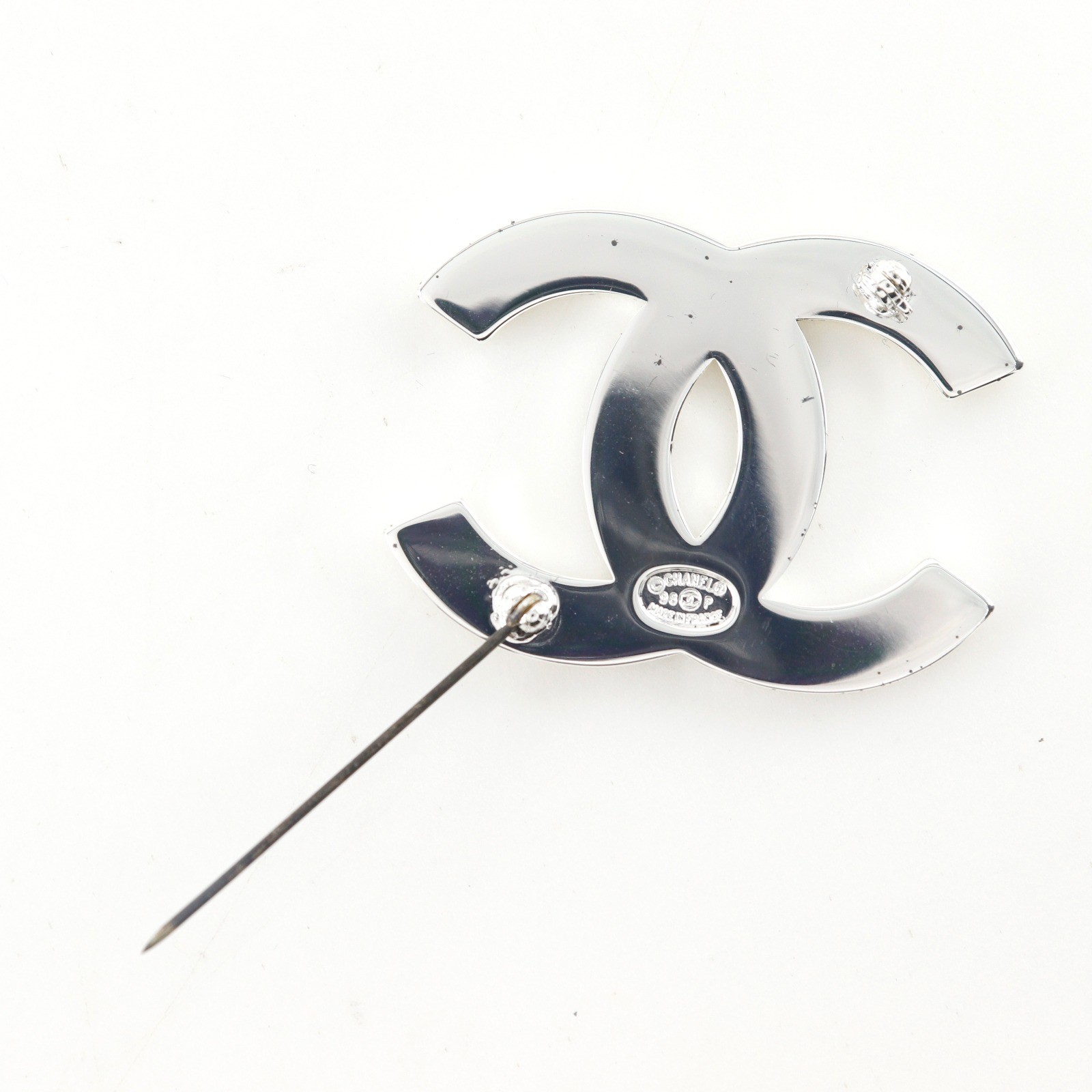CHANEL COCO Mark logo Brooch Silver metallic 17.6g Women