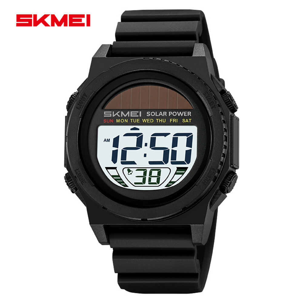 SKMEI Men Sport Watch Solar Power Wristwatch LED Boys Countdown Digital Watches