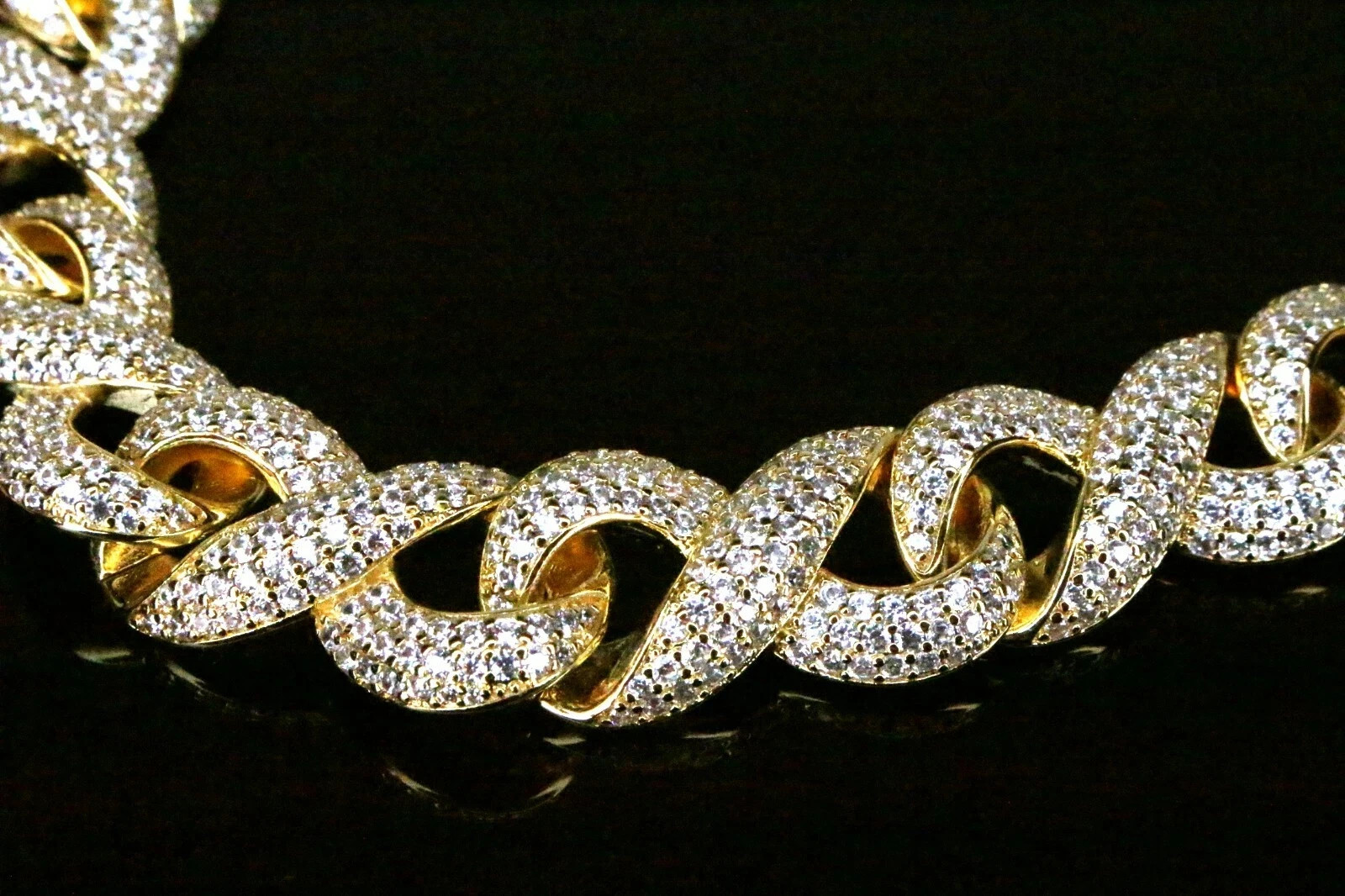 14k Stamped 14mm INFINITY 62.8ctw Lab Sim VVS1 Diamonds Chain Necklace 160g+