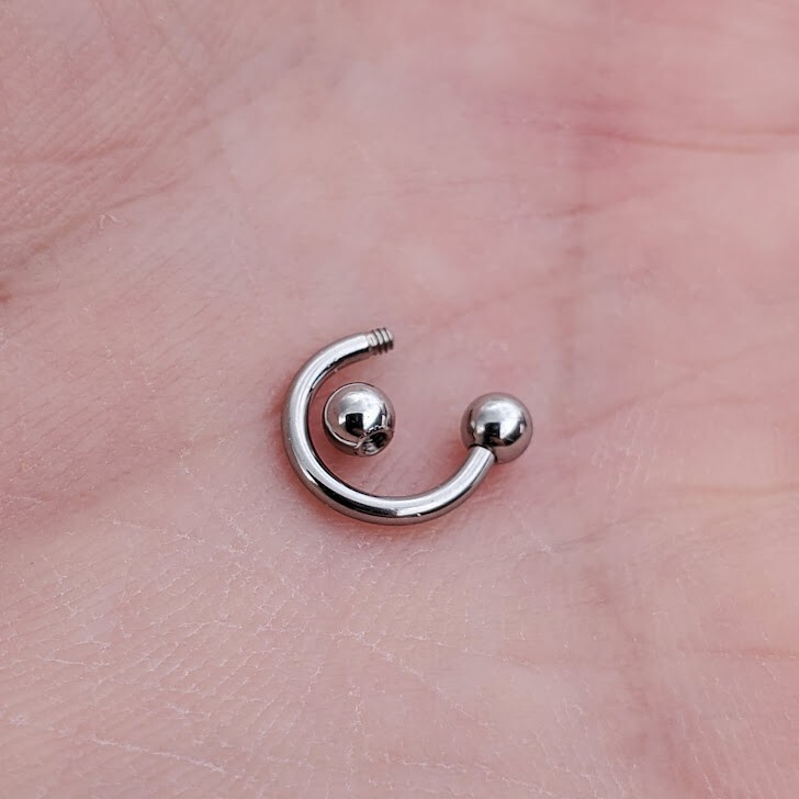 2 – 16g 6mm Septum Ring Circular Barbell Horseshoe Surgical Steel Tiny Small USA
