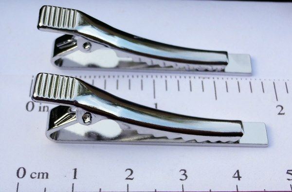 100 TIE BAR Findings SILVER Flat Surface 1.7″ L x .22″ W Strong CLIP 43mmx2.6mm