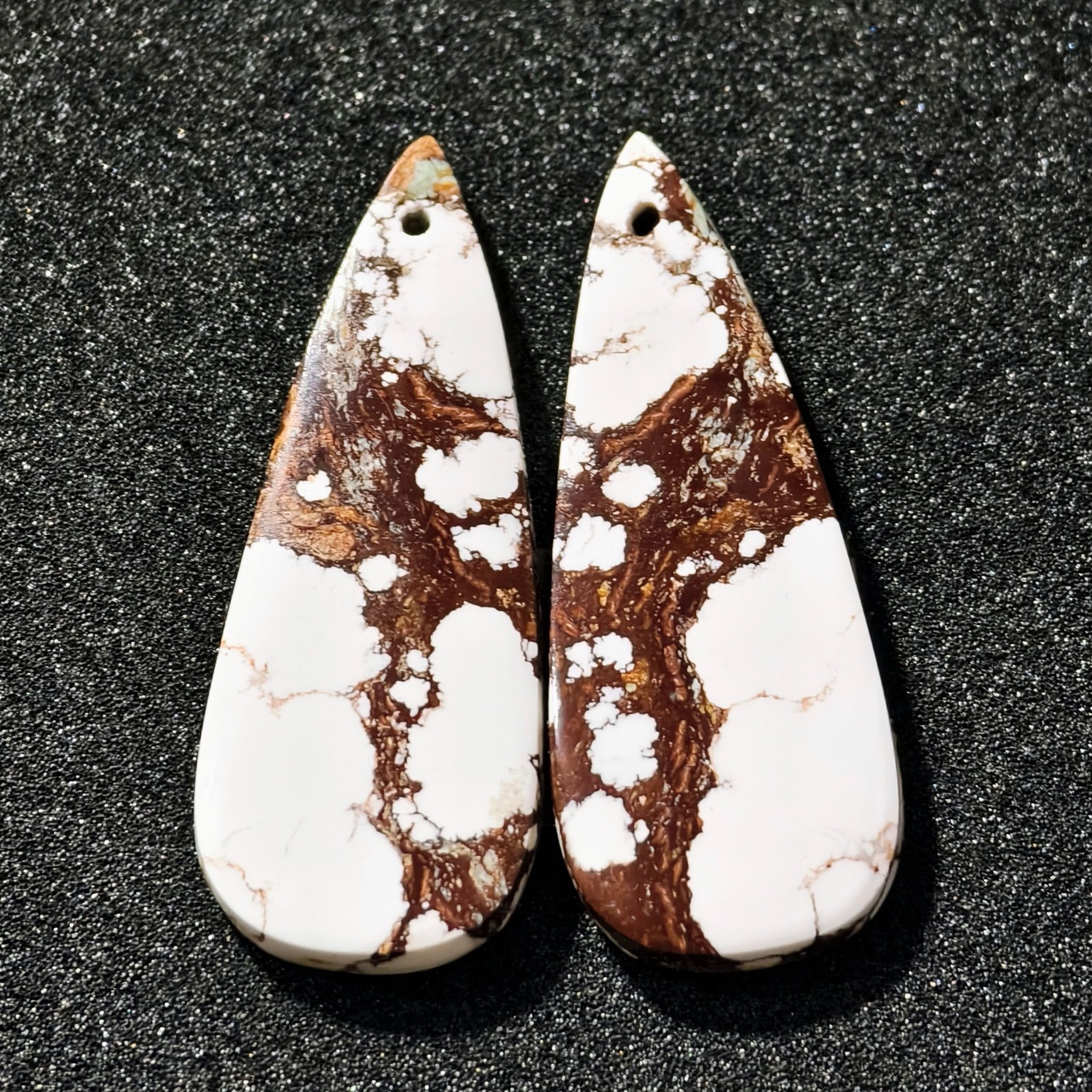 30 Cts Natural Magnesite Jasper Drilled Pair Cabochon Gemstone 36.6 X 14.2 MM
