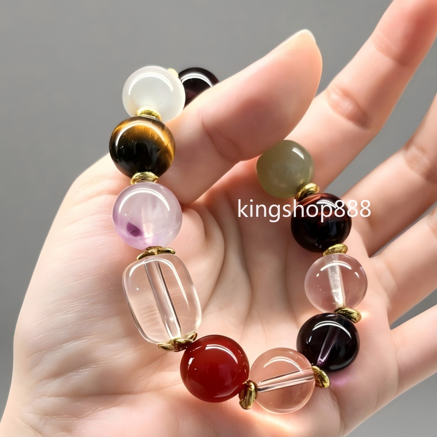 Natural Stretch Healing Crystal Bracelet Gemstone Beads Fits 15-17cm Wrist women