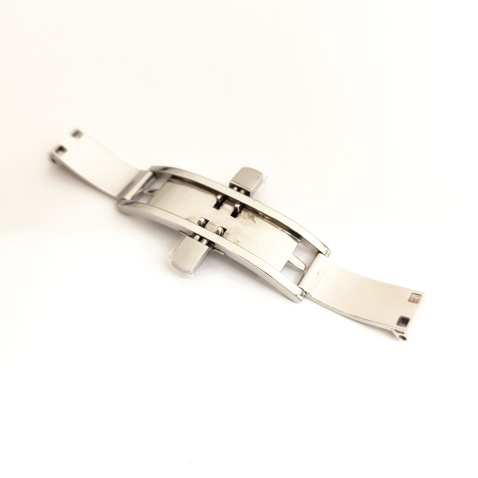 Stainless Steel Push Button Butterfly Deployment Silver Clasp/Buckle 8×25 mm