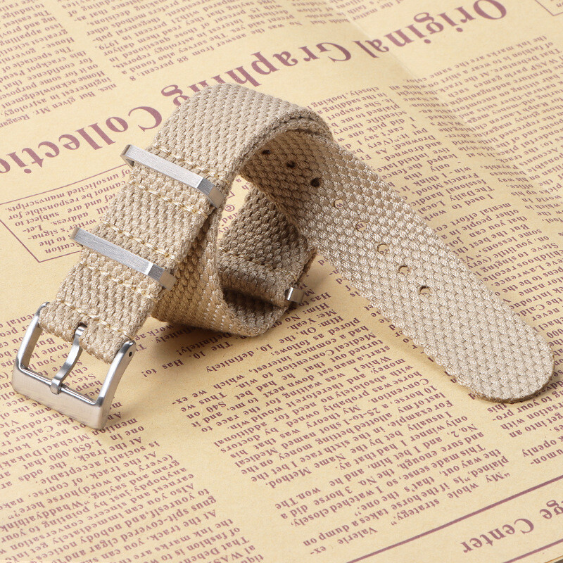High Quality Soft Linen Weave Watch Strap One Piece Nylon Wristband 20mm 22mm