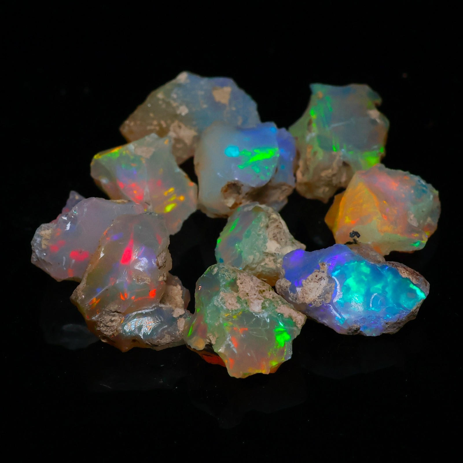 Natural Ethiopian Welo Opal Rough 50.05 Ct Gemstone – Bright Play of Color Fire