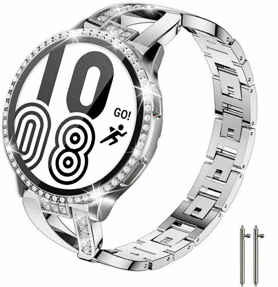 Bling Metal Watch Band + Case For Samsung Galaxy Watch 4 5 6 7 40/44mm