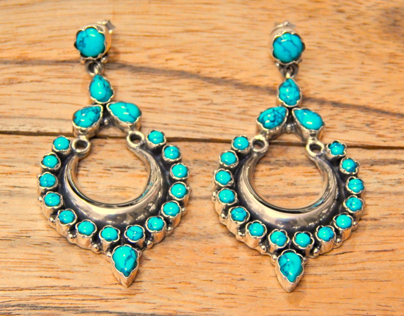 Turquoise Boho Stud Earring 925 Sterling Silver Wedding Jewelry Gift for her