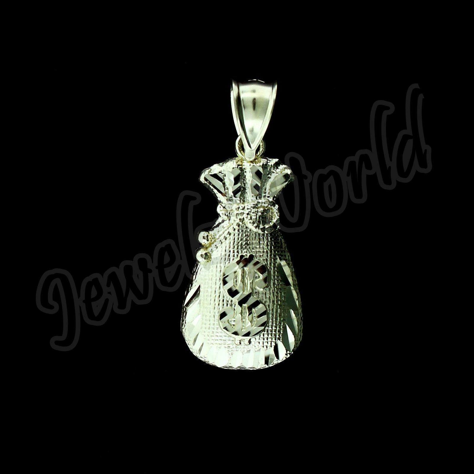 10K Yellow Gold Men’s Money Bag Pendant Diamond Cut, Brand New, 10KT Real Gold