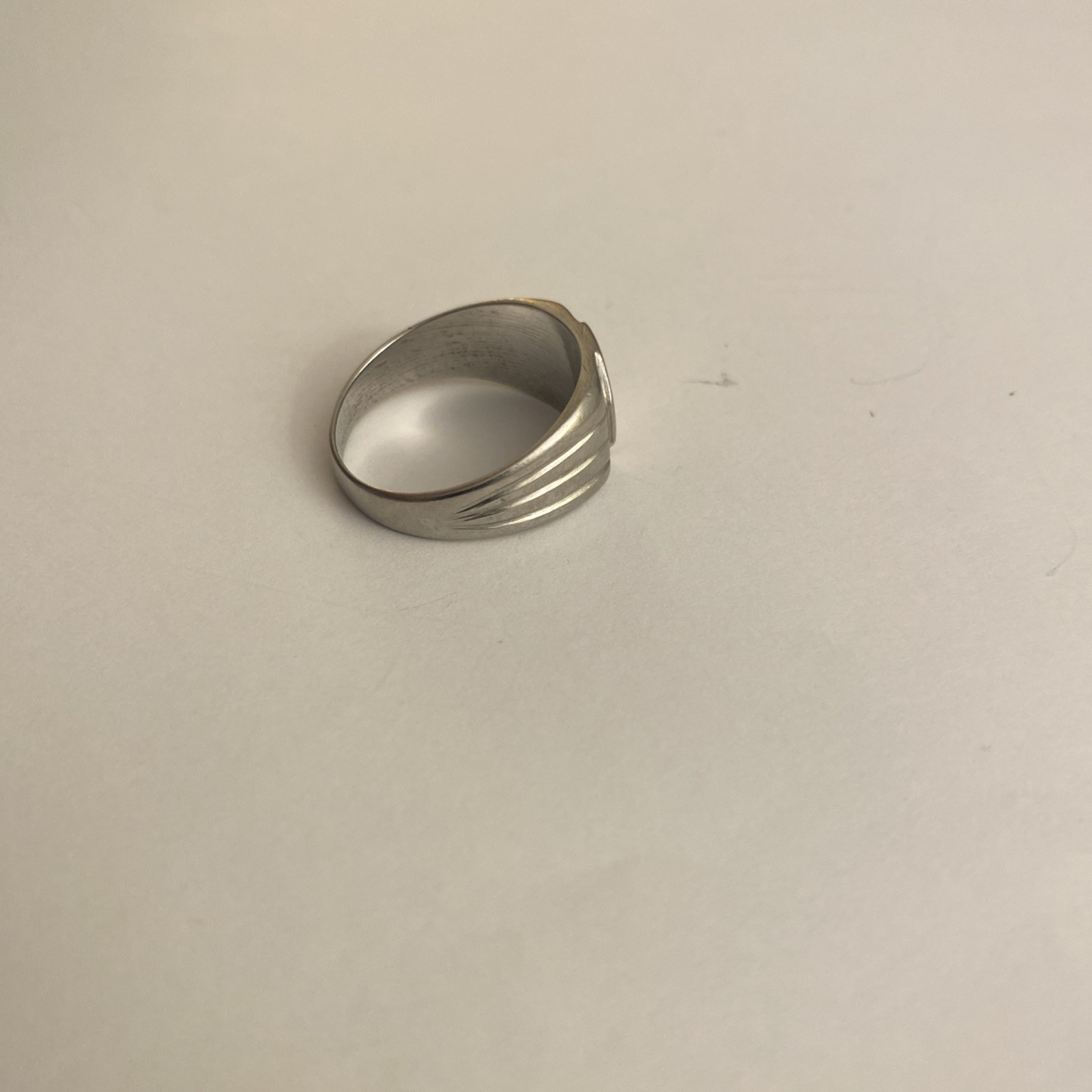 Silver Toned Signet Ring Great Shape Unsure Of Size