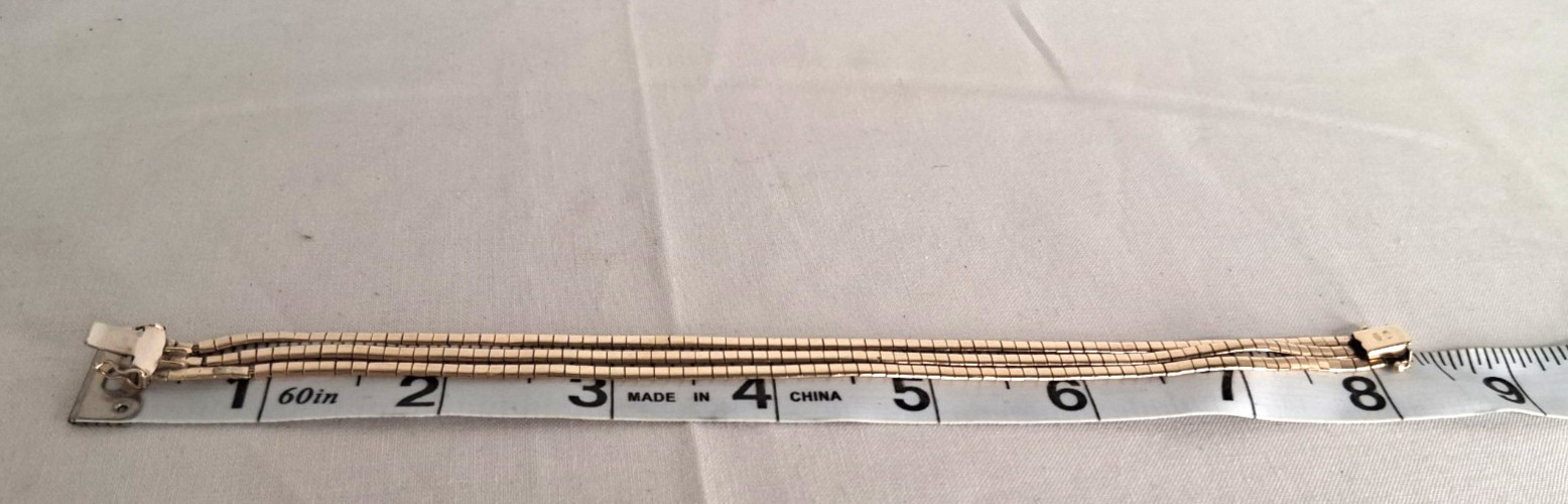 Vintage UnoAerre 8K Gold 333 Multi-Strand Omega Bracelet Italy 13.4g Signed