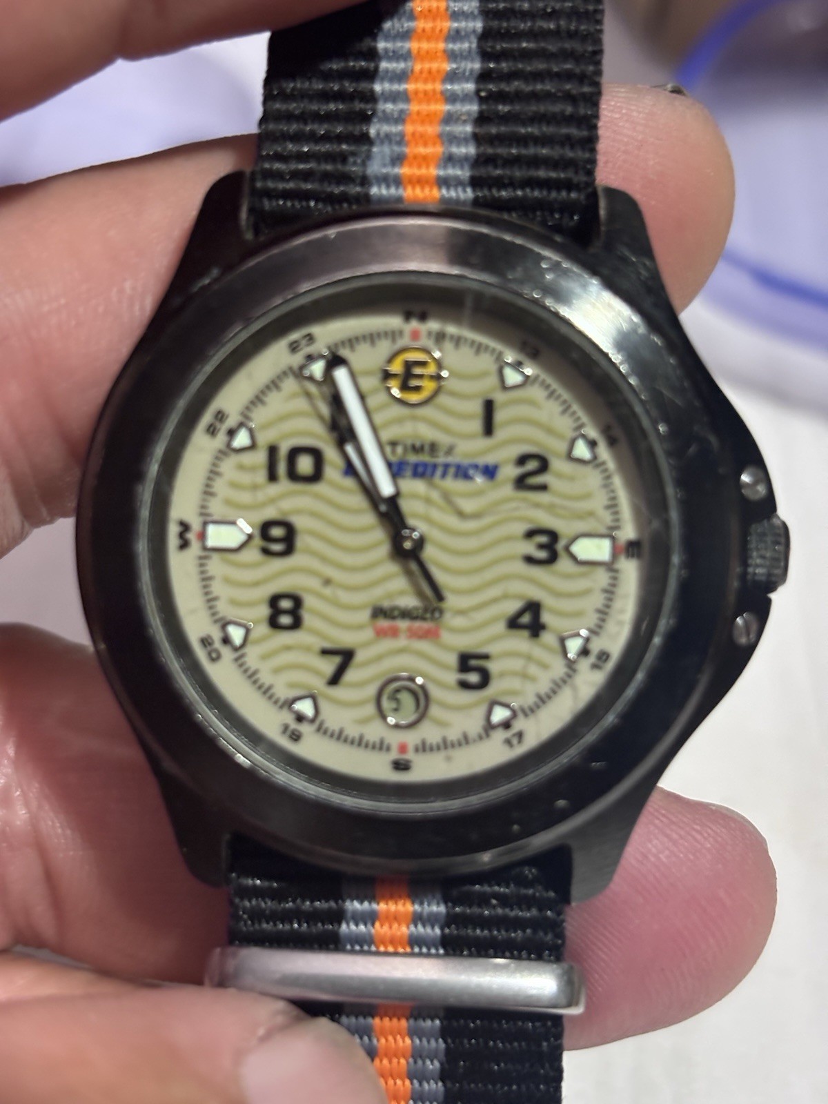Timex Expedition Analog Quartz 50m Indiglo Date 40mm Black Nylon Strap