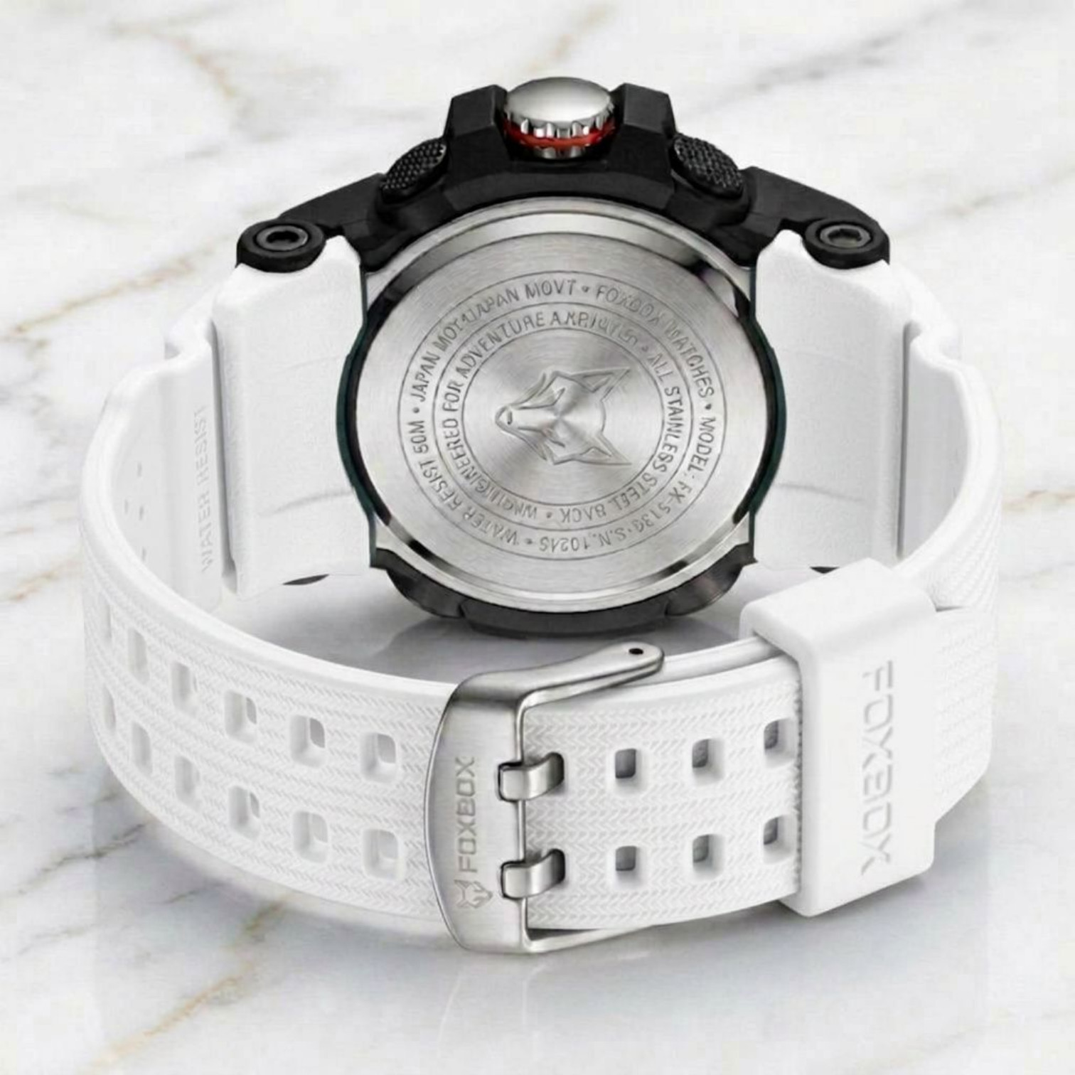 Men’s Watch Big Quartz Digital Analog Luminous Waterproof Watch Black White Dial