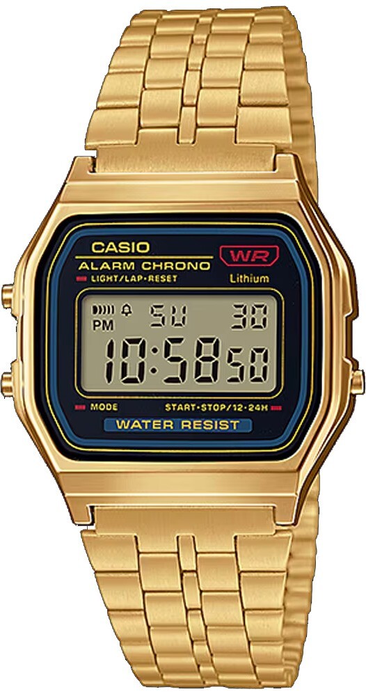 Casio A159WGEA-1 Men’s Vintage Gold Tone Alarm Chronograph Digital Watch
