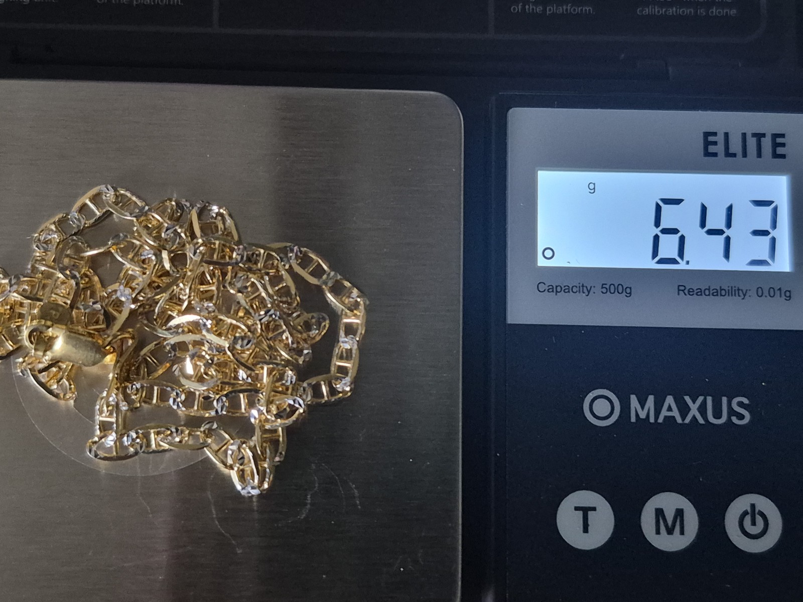 Solid 20in 3.6mm 14k Gold Over .925 Silver Mariner Link Chain Flat 6.43g Plux