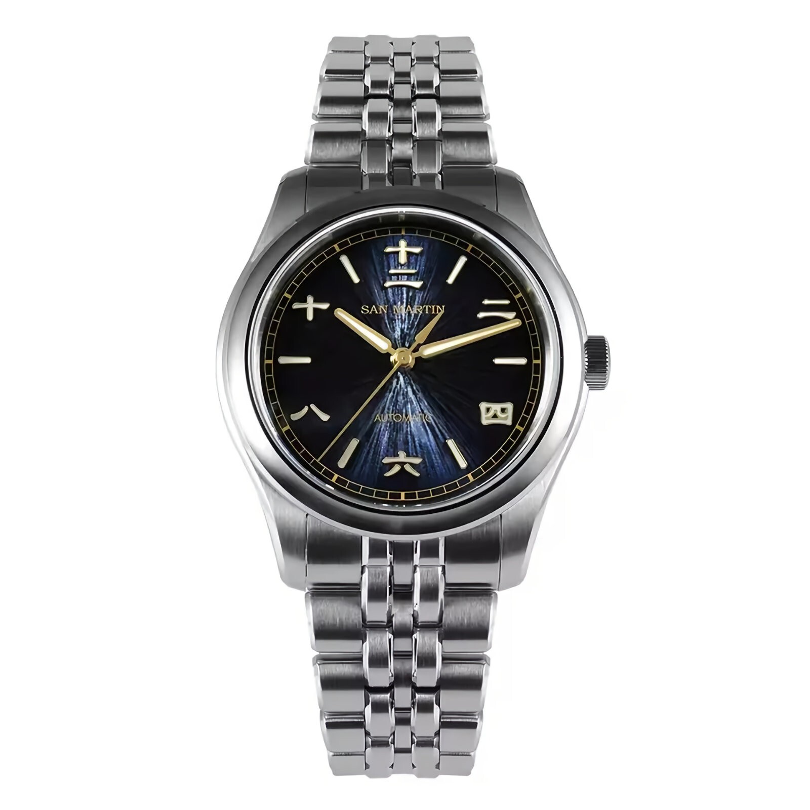 SAN MARTIN SN0144 Miyota 90S5 Automatic Sunburst Jianzhan Dial 39mm Gada Watch