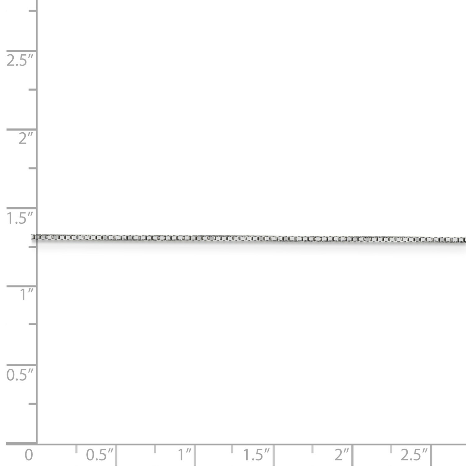 14k White Gold 0.90mm Solid Plain Box Link Chain w/ Spring Ring Clasp 14″ – 30″