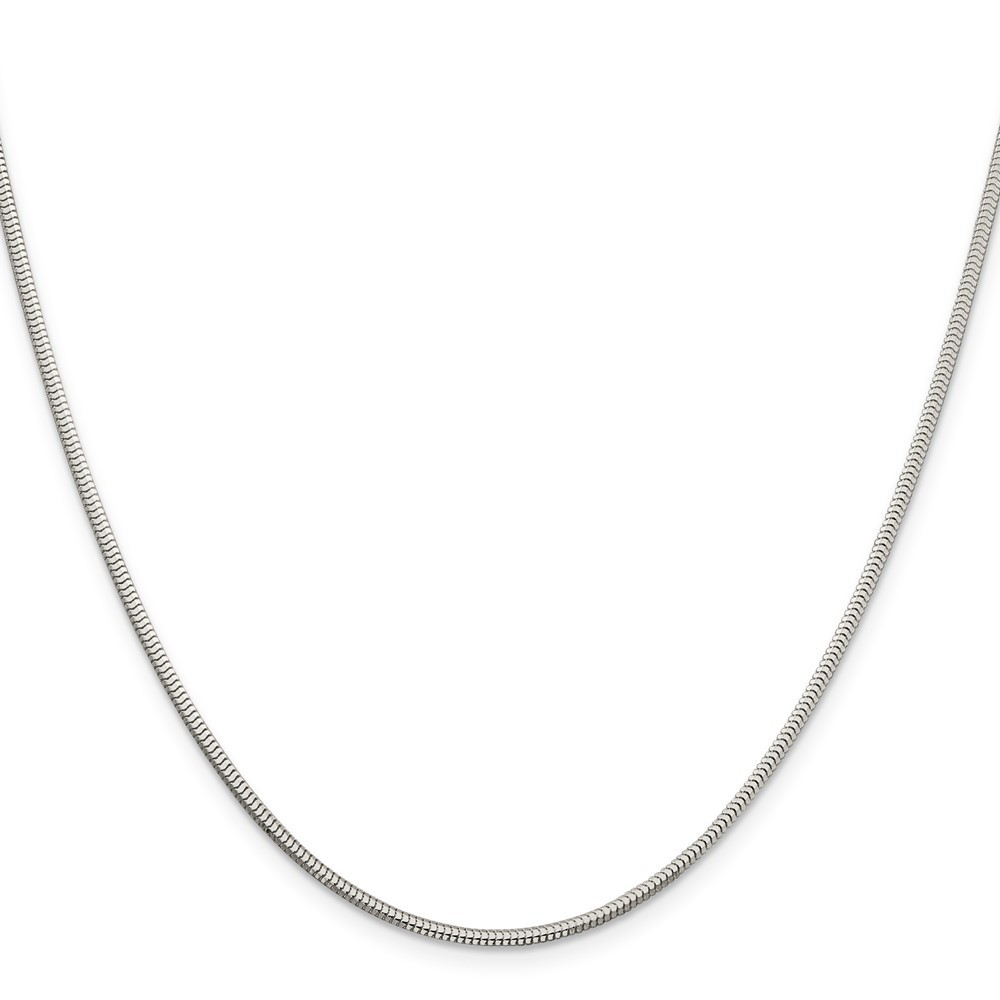 925 Sterling Silver 2mm Diamond-cut Snake Chain Necklace 26″