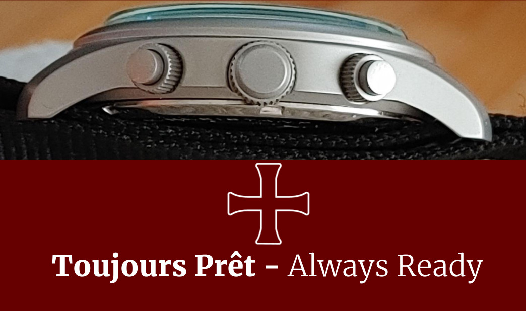 Toujours Pret GMT military field watch. Blasted stainless steel – domed crystal