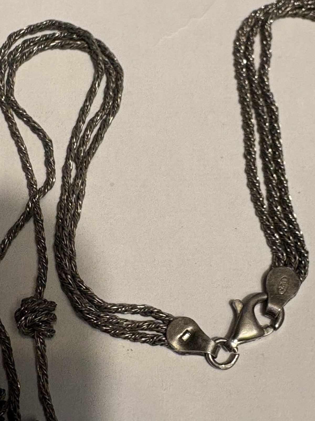 Vintage Sterling Silver 925 Multi Strand Knot Necklace 40cm 15.21g