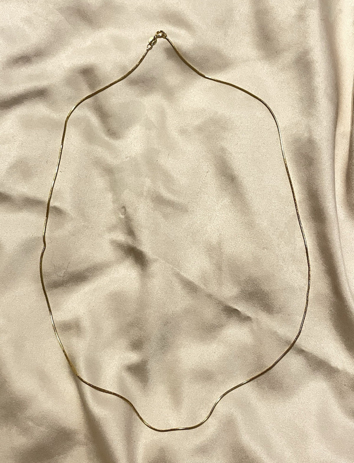 Pure 14kt Gold Snake Chain Necklace Lightweight Made in Italy 3.36g