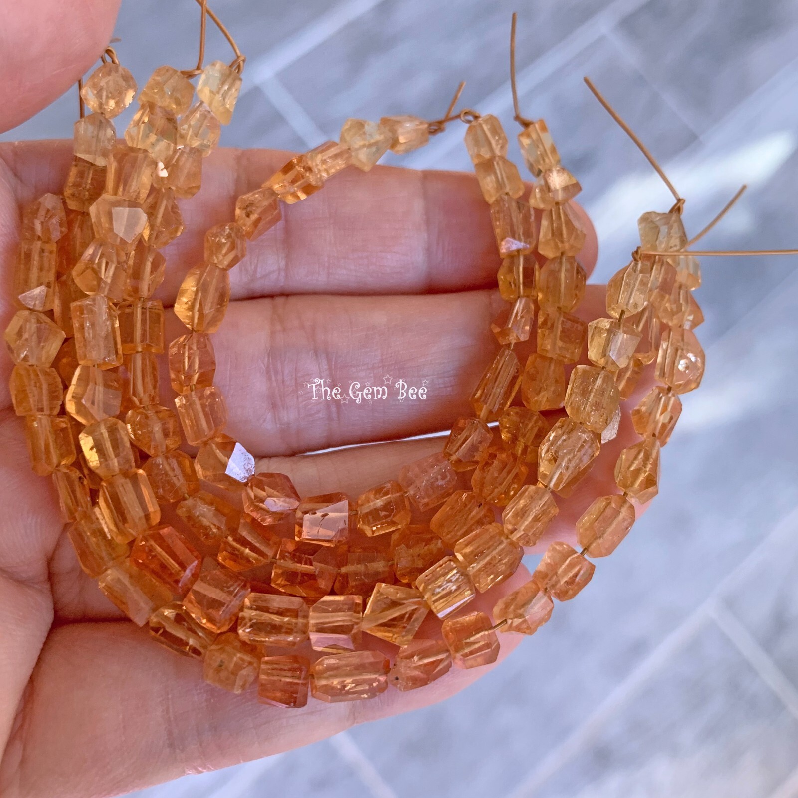 Finest Natural Imperial Topaz Faceted Freeform Nuggets Beads 4.8 inch Strand
