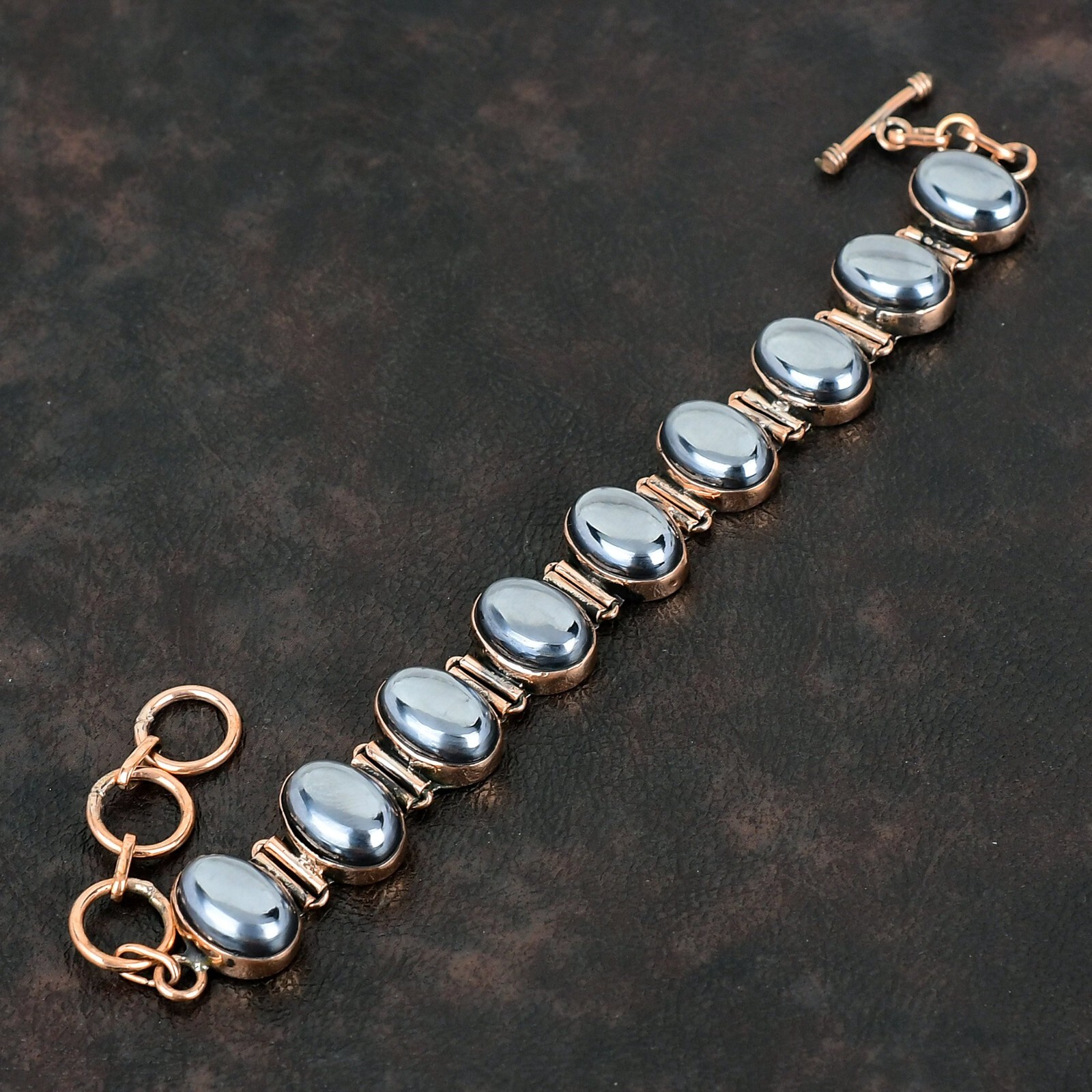 Shungite Gemstone Jewelry Copper Valentine Gift Adjustable Bracelet 6.0″