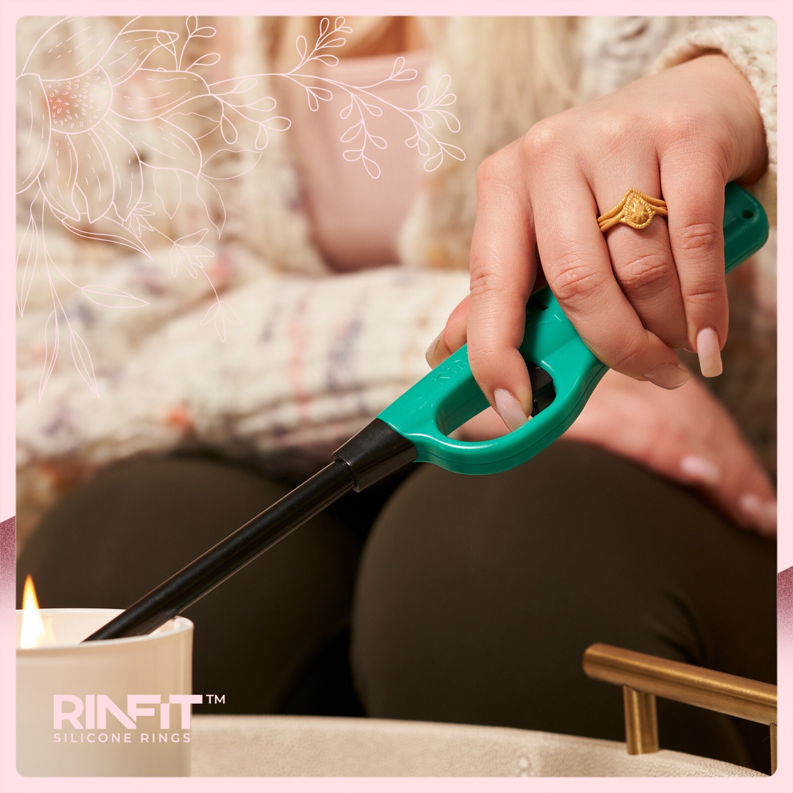 Rinfit Silicone Wedding Rings for Women. Pear Stackable 5 Rings Set