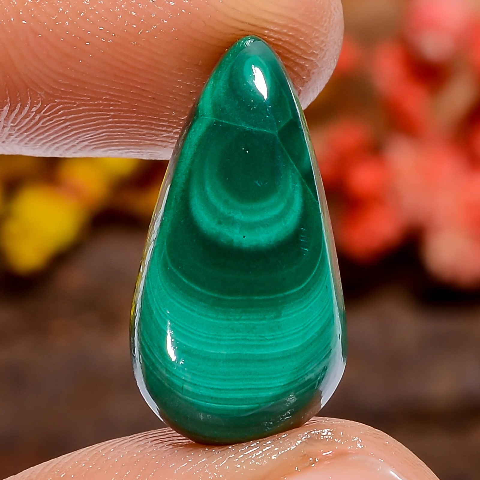 15Ct Natural Malachite Pear Polished Loose Gemstone 19X10X4mm Ring Stone Green