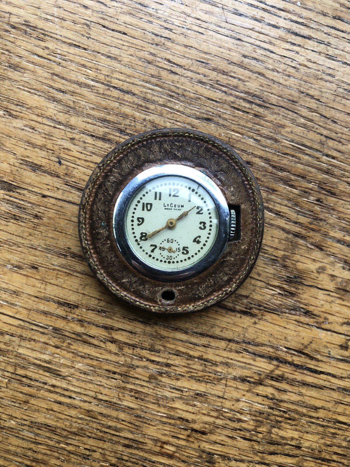 Vintage Thick Leather Necklace Pendant Watch