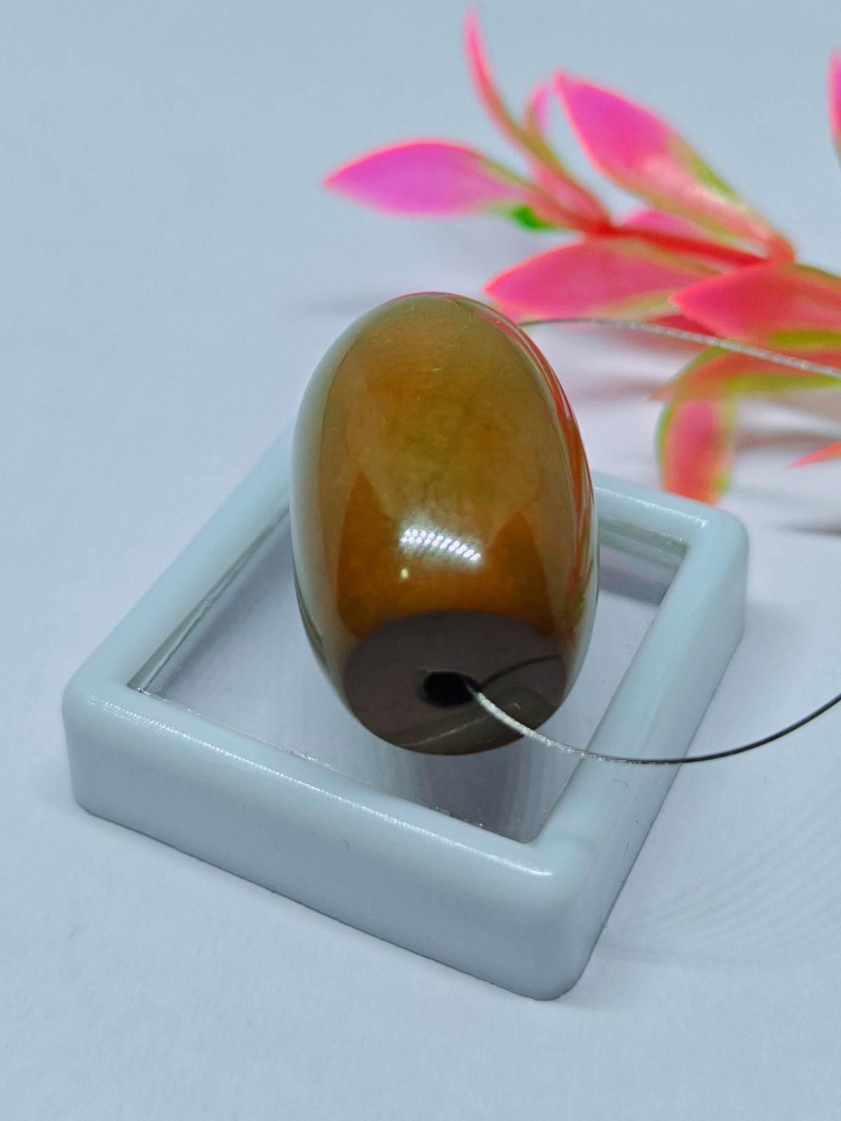 Tibetan Turquoise Drum Beads: 45 CT Polished Gemstone Loose Bead.