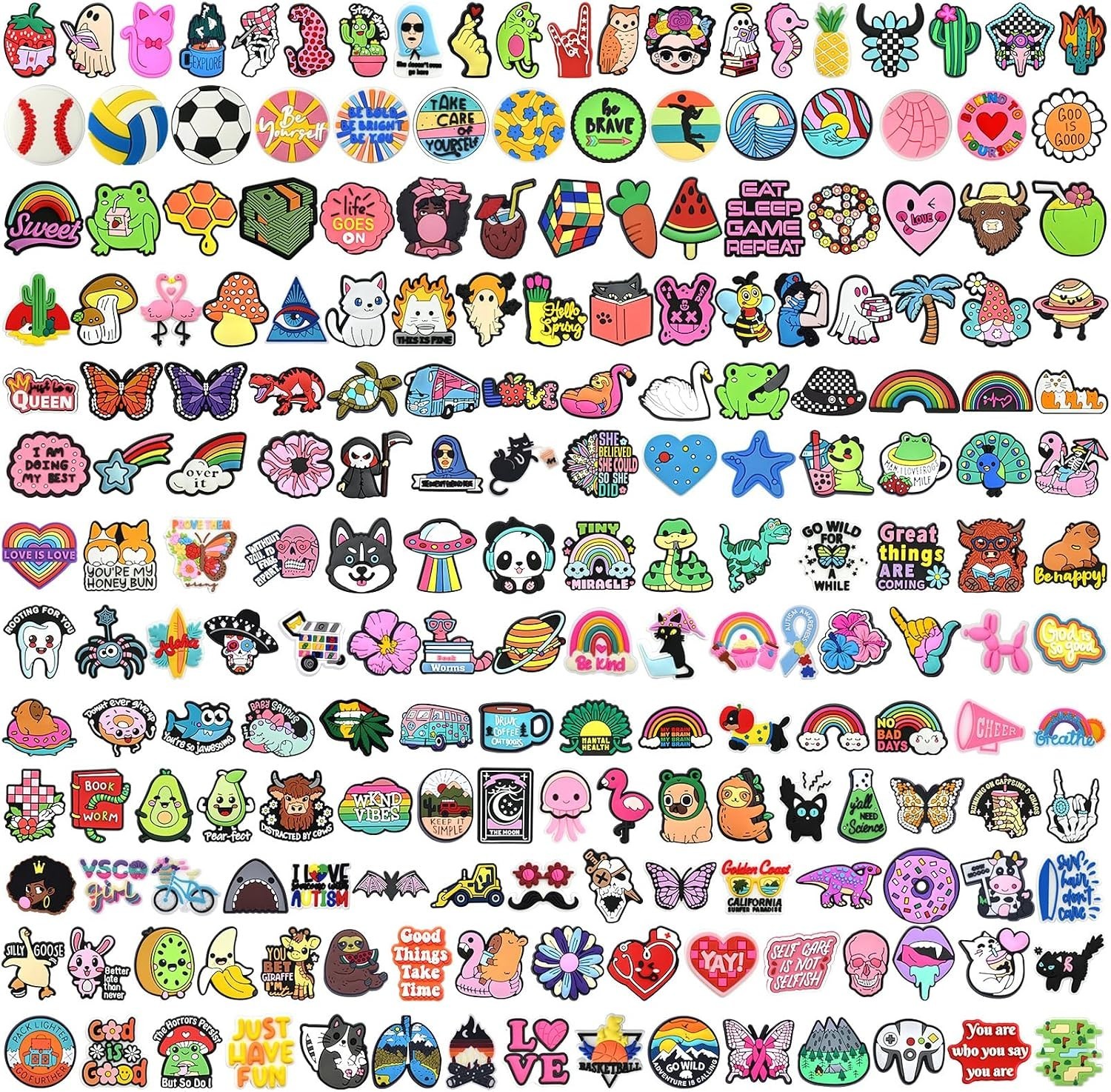 200 PCS Cute Pins Bulk, Funny Backpack Pin Aesthetic Lapel Pin Set Brooch Pin…