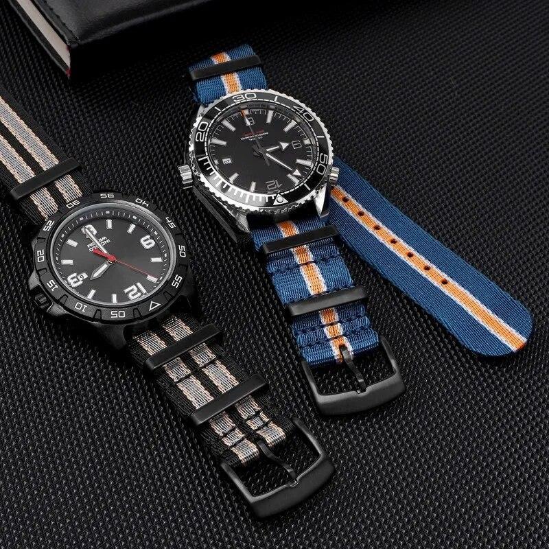 Soft Nylon Watch Strap for Omega Seamaster 007 Canvas 20mm 22mm Replacement Band