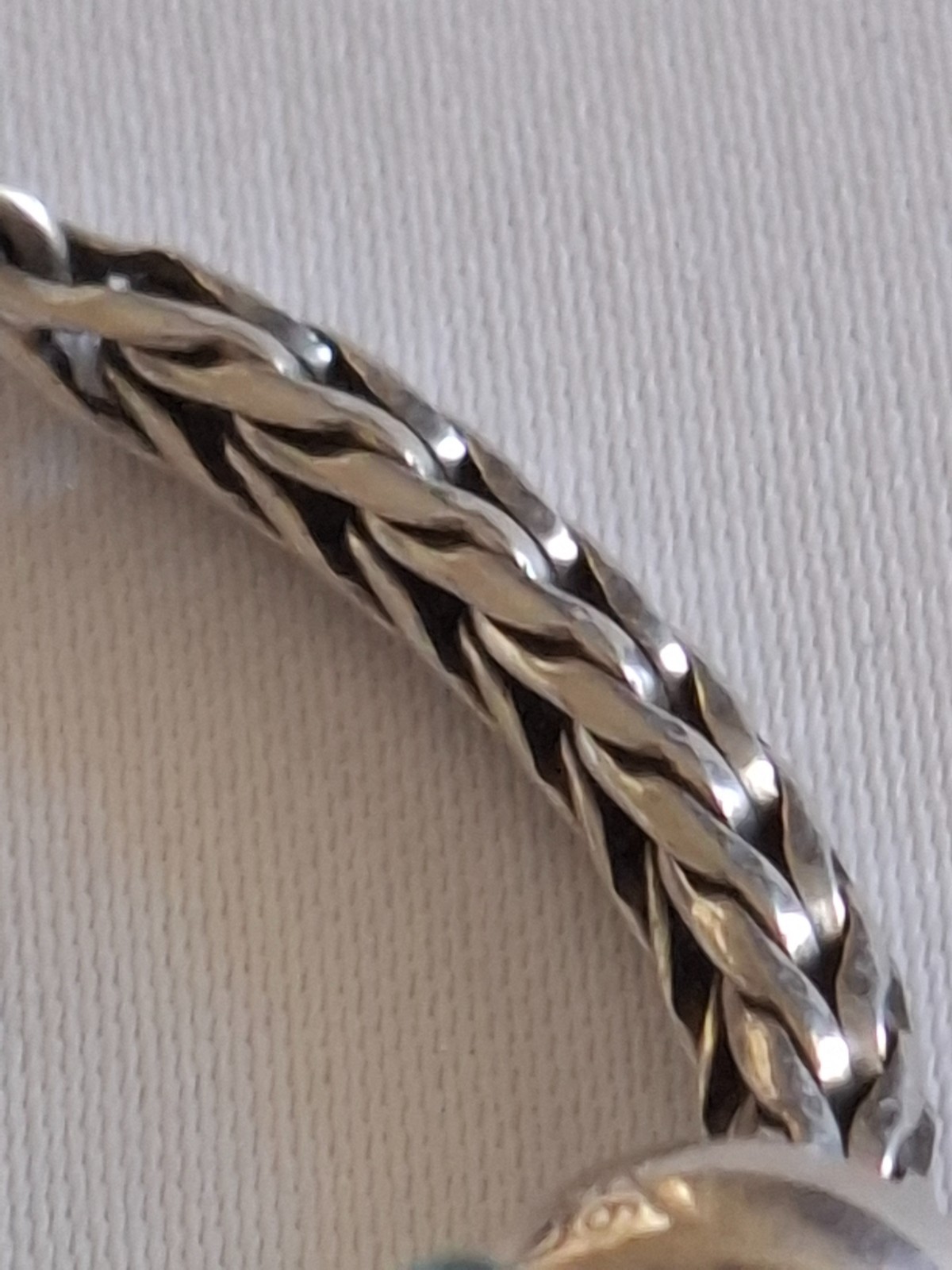 Silver 925 Trollbeads Bracelet 14 Charms Approx 20cm Blue Green
