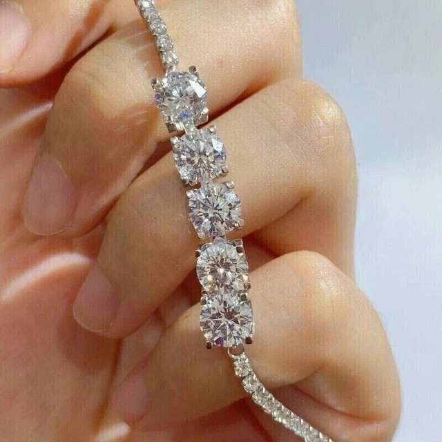 20Ct Round Cut Lab Created Diamond Tennis Bracelet 14K White Gold Plated