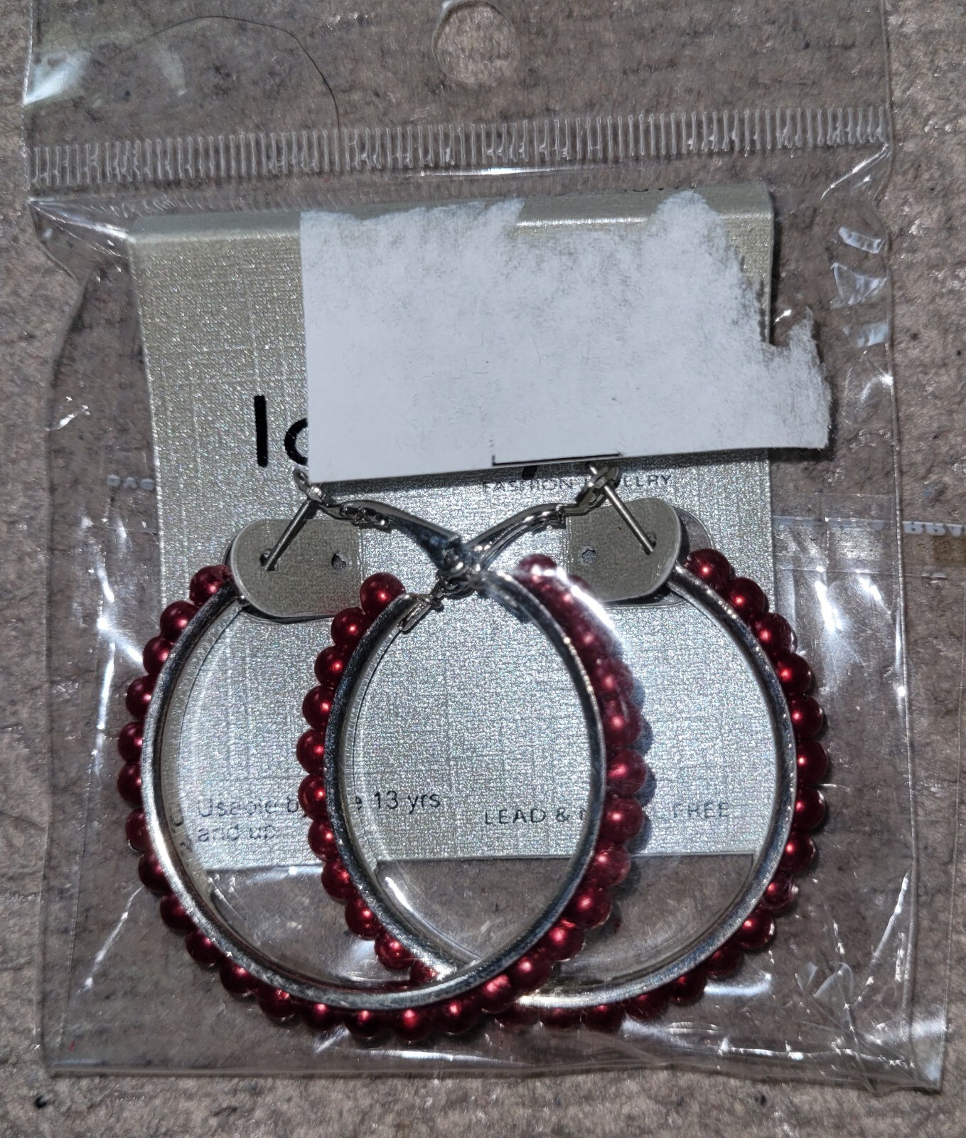 Lovely Brand Lead And Nickel Free Large Red Hoop Earrings