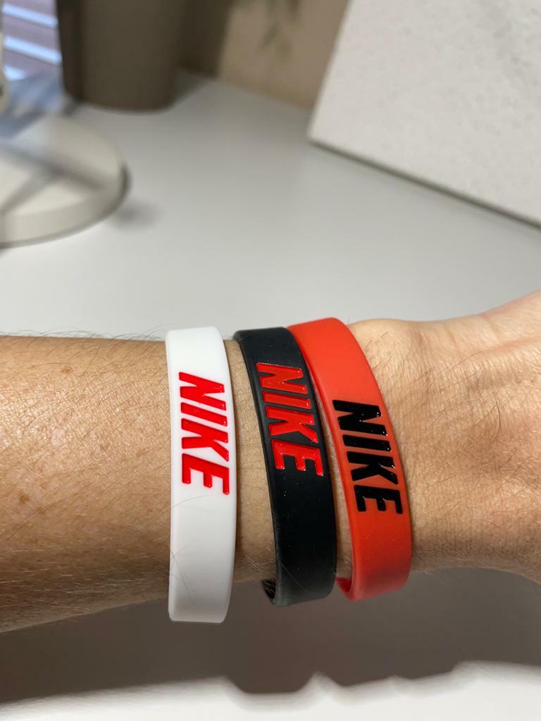 Unisex Adult and Kids Sports Nike Silicone Rubber Stretch Washable Bracelet