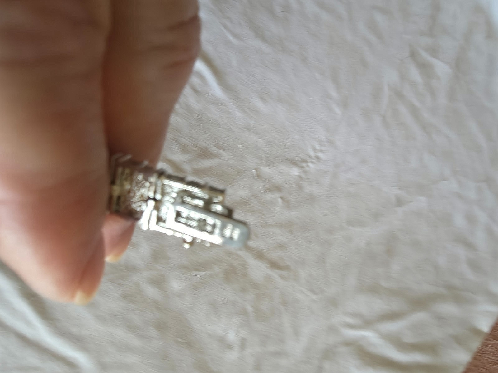 Rhinestone Tennis Bracelet Triple Row Silver Tone Box Clasp 7″ Vintage