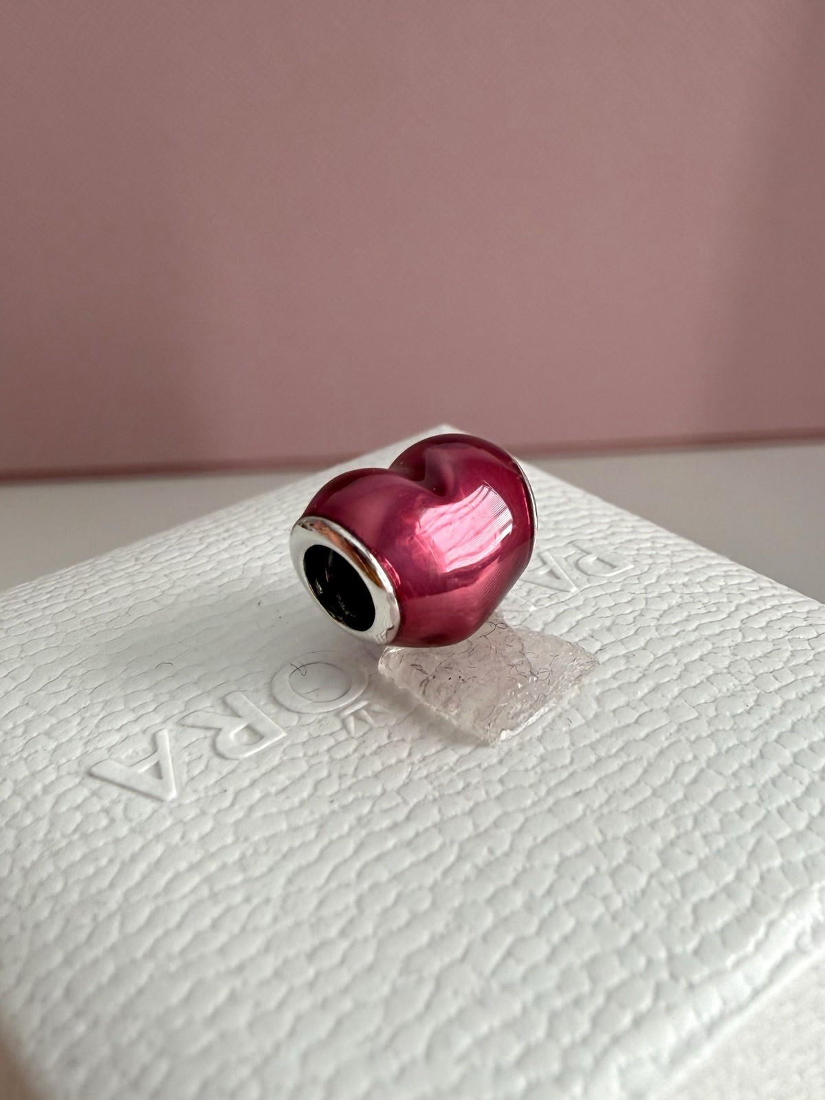 Pandora SSilver In My Heart, Fuschia Enamel Charm Valentine#791814EN62 Authentic
