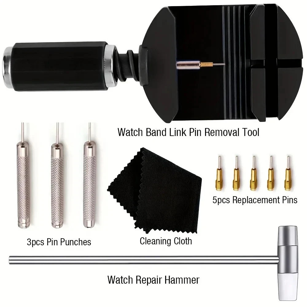 Watch Link Removal Kit, Watch Band Sizing Tool for Watch Strap Adjustment, Watch