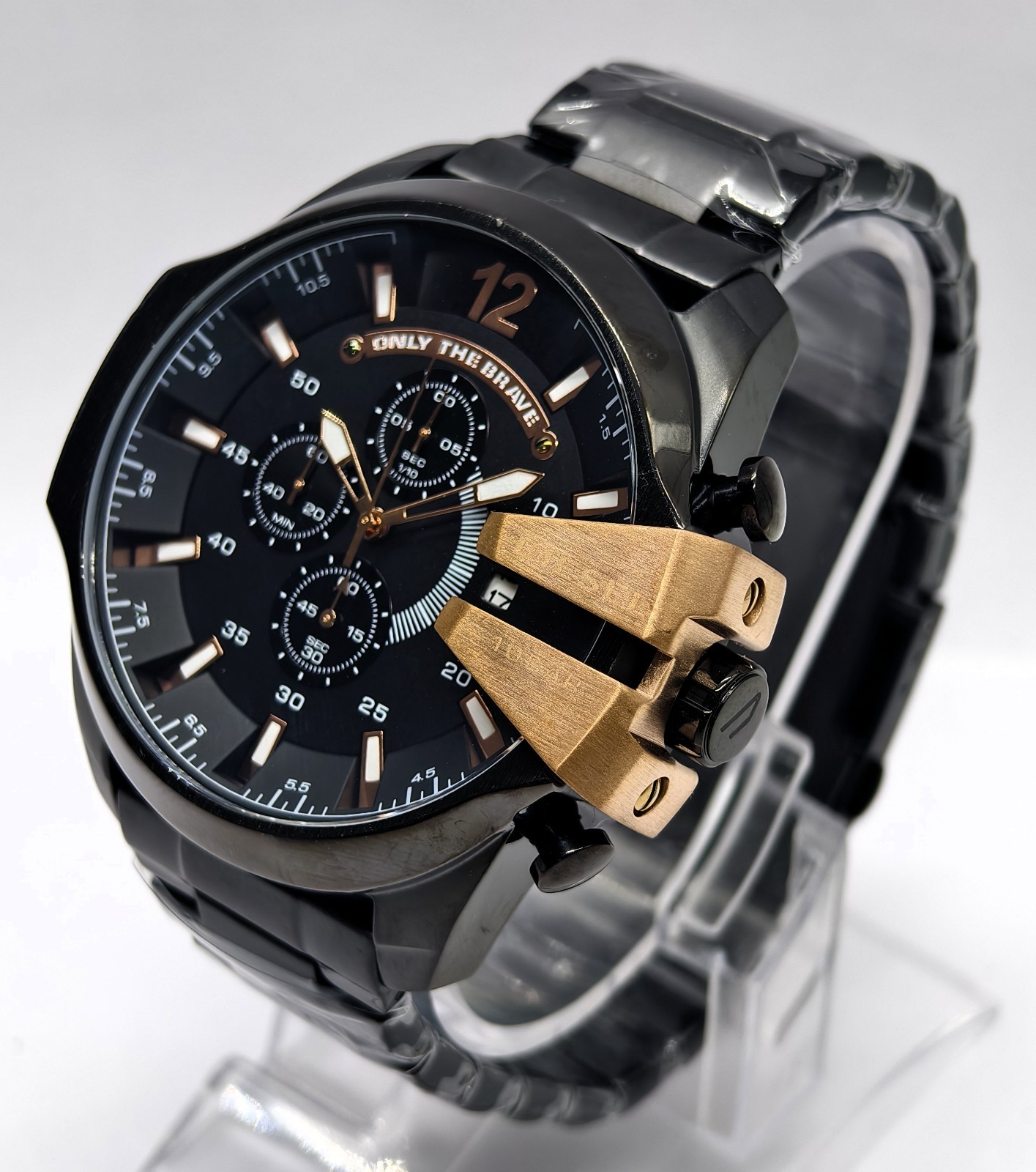 Awesome Diesel 10 Bar ”ONLY THE BRAVE” Chronograph Quartz Men’s Wrist Watch