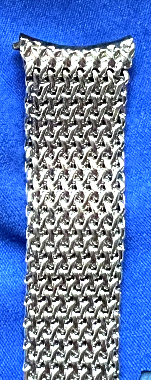 OMEGA, Stainless Steel Shark Mesh BAND, 19mm Fixed Curved Ends, 1960’s-70’s, NOS