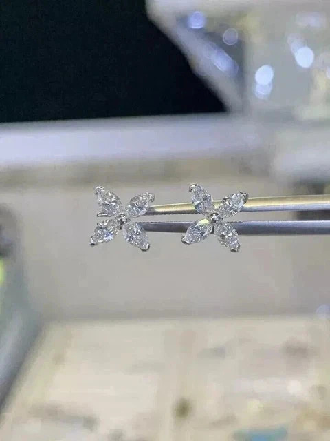 2Ct Marquise Cut Lab-Created Diamond Women’s Stud Earrings 14K White Gold Plated