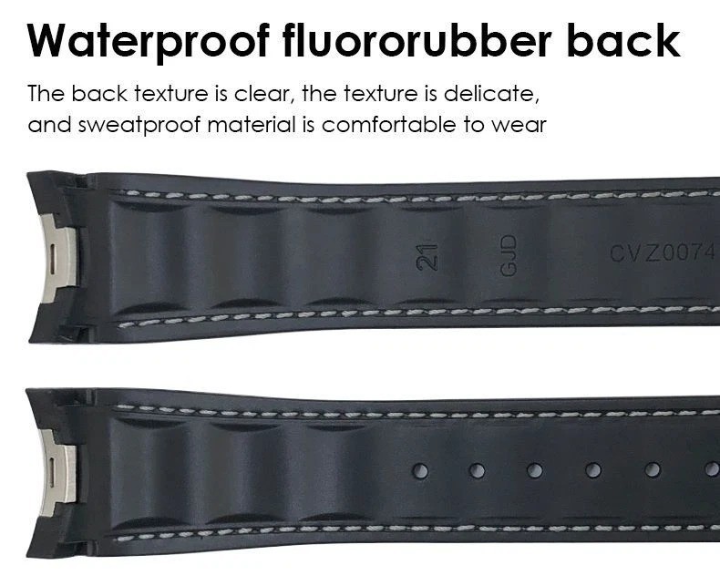 21mm 20mm FKM Vulcanized Rubber Watch Strap Fits Omega AQUA TERRA 150M AT150