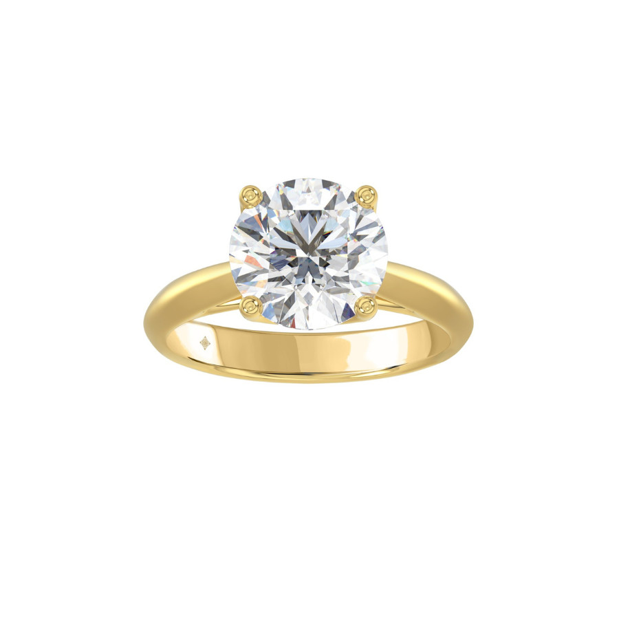 Lab Grown Diamond Engagement Ring 14K Yellow Gold, IGI Certified, 1-4 Carat D-F