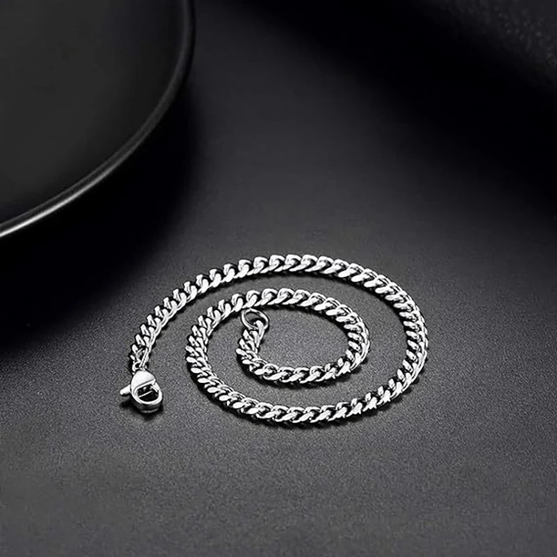 Stainless Steel Silver Cuban Curb Chain Necklace Mens Womens 3-11mm 16-36 Inch
