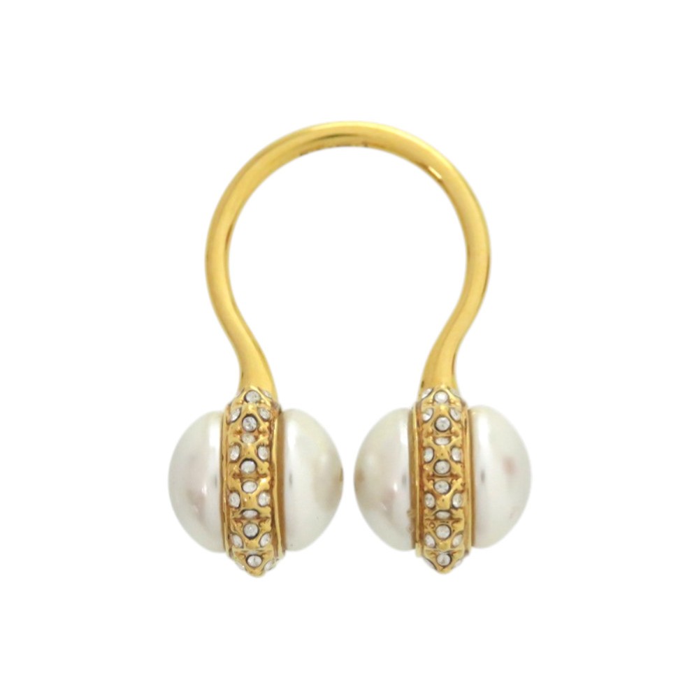 AUTHENTIC Valentino GaravaniRing Gold Metal Faux pearl #約13(JP Size)